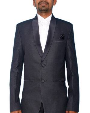 Black Casual Blazer With Pant Piece